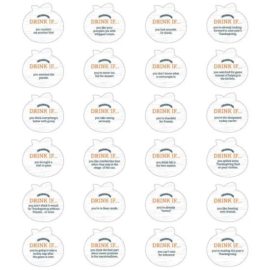 Big Dot of Happiness Drink If Game - Happy Thanksgiving - Fall Harvest Party Game - 24 Count {3}