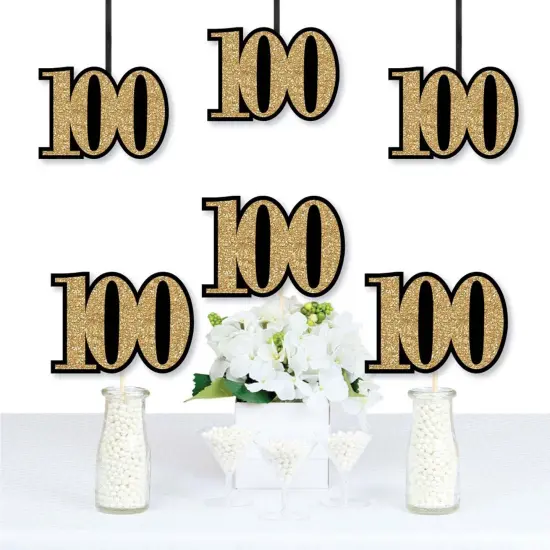 Big Dot of Happiness Adult 100th Birthday - Gold - Decorations DIY Party Essentials - Set of 20 {1}