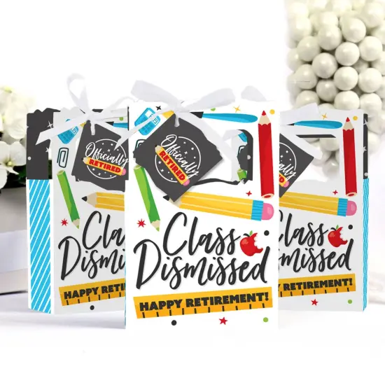 Big Dot of Happiness Teacher Retirement - Happy Retirement Party Favor Boxes - Set of 12 {4}