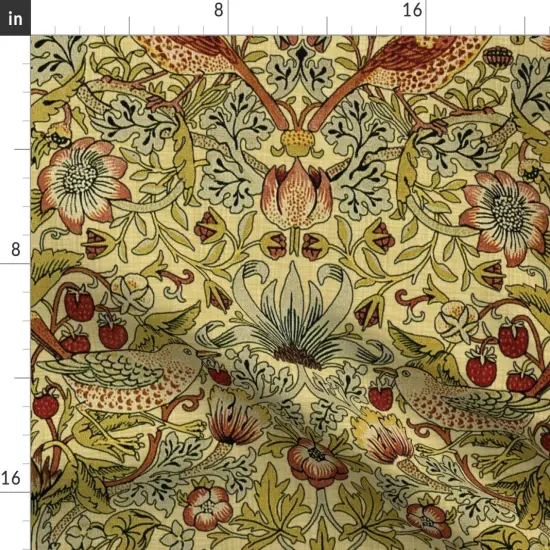 Various Fabrics by the Yard or Fat Quarter Victorian Vines Birds Botanical Damask Strawberry William Morris Custom Printed Fabric by Spoonflower {2}