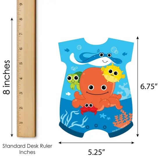 Big Dot of Happiness Under the Sea Critters - Picture Bingo Cards and Markers - Baby Shower Shaped Bingo Game - Set of 18 {6}