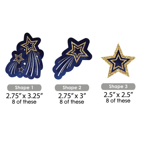 Big Dot of Happiness Starry Skies - Paper Straw Decor - Gold Celestial Party Striped Decorative Straws - Set of 24 {3}