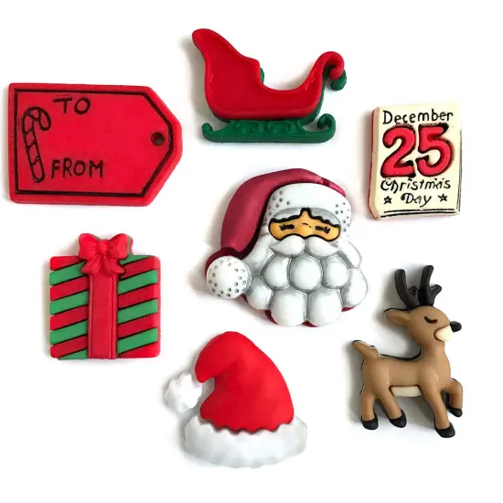 Buttons Galore Santa's on His Way Christmas Craft Buttons - 21 Sewing & Craft Buttons {1}
