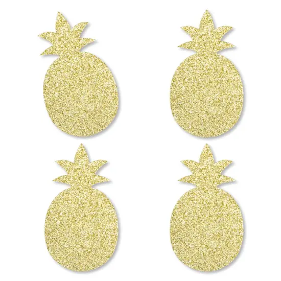 Big Dot of Happiness Gold Glitter Pineapple - No-Mess Real Gold Glitter Cut-Outs - Frutti Summer Baby Shower or Birthday Party Confetti - Set of 24 {1}
