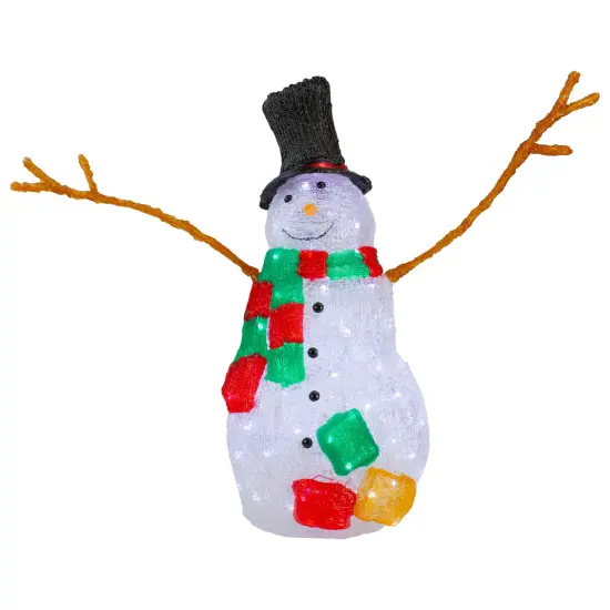 Northlight Lighted Commercial Grade Acrylic Snowman Outdoor Christmas Decoration - 23" White {1}