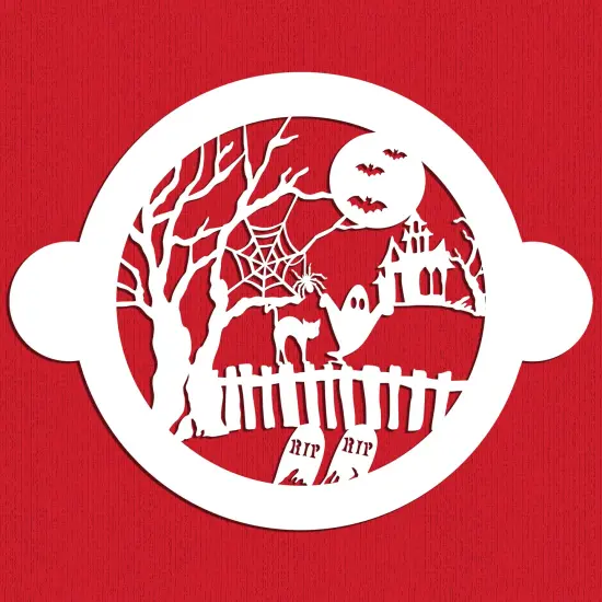 Halloween Fright Cake Stencil Top | C459 by Designer Stencils | Cake Decorating Tools | {6}