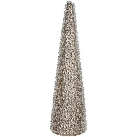 Northlight Beads and Glitter Christmas Cone Tree - 18" - Gold Finish {1}