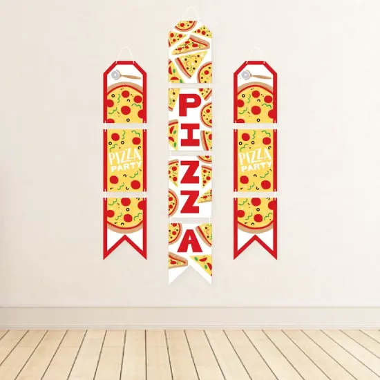 Big Dot of Happiness Pizza Party Time - Hanging Vertical Paper Door Banners - Baby Shower or Birthday Party Wall Decoration Kit - Indoor Door Decor {4}