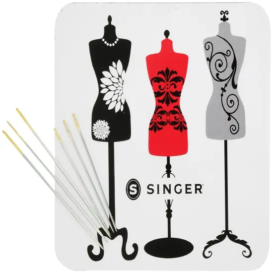 SINGER Gold Eye Embroidery Needles On Collectible Magnet-6/Pkg Dressform Magnet {2}