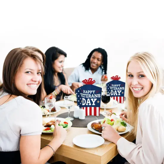 Big Dot of Happiness Happy Veterans Day - Table Decorations - Patriotic Fold and Flare Centerpieces - 10 Count {7}