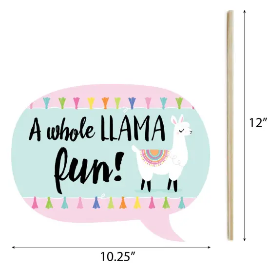 Big Dot of Happiness Whole Llama Fun - Llama Fiesta Baby Shower or Birthday Party Photo Booth Props Kit - 20 Count {7}