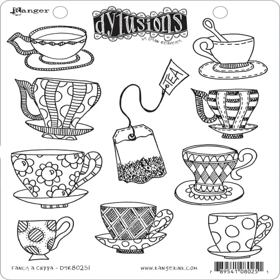 Dyan Reaveley's Dylusions Cling Stamp Collections 8.5"X7"-Fancy A Cuppa {1}