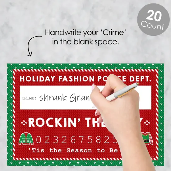 Big Dot of Happiness Ugly Sweater - Party Mug Shots - Photo Booth Props Holiday & Christmas Party Mugshot Signs - 20 Count {3}