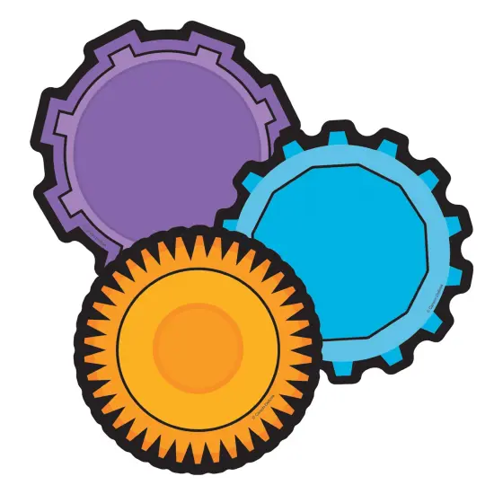Carson Dellosa 36-Piece Gear Bulletin Board Cutouts, Red, Yellow and Green Cutouts for Bulletin Board, Science, and STEM Classroom D&eacute;cor, STEM Cutouts for Classroom {1}