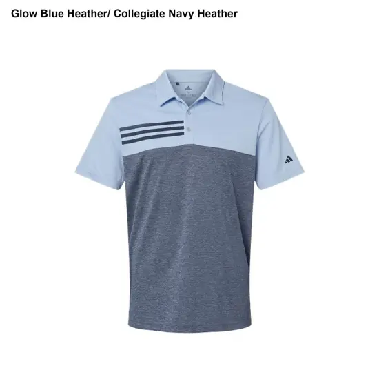 Adidas&reg; Heathered Colorblocked 3-Stripes Polo Color 1 {1}