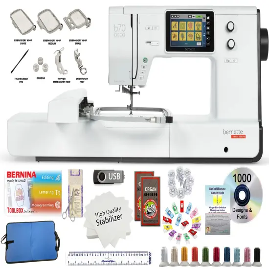 Bernette b70 Computerized Embroidery Machine w/Exclusive Bundle {1}