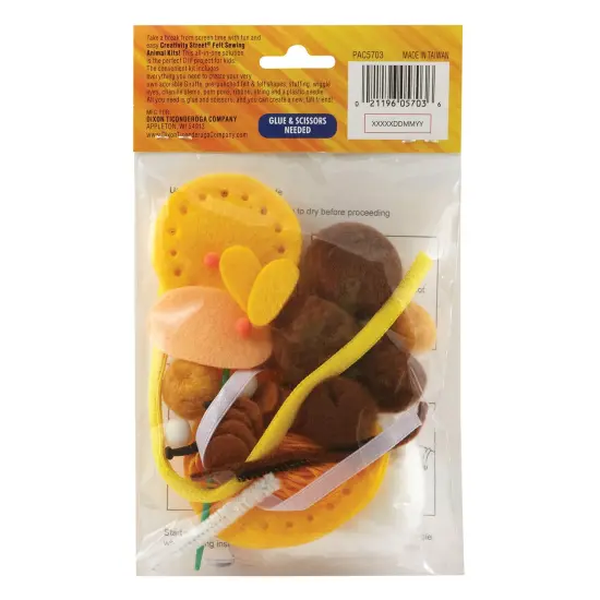 Felt Sewing Animal Kit, Giraffe, 6" x 11" x 0.75", 6 Kits {3}