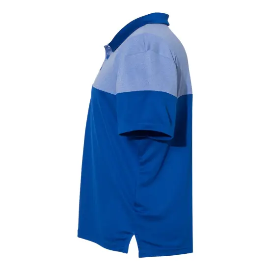 Adidas&reg; Heathered 3-Stripes Colorblocked Polo Grey three {6}