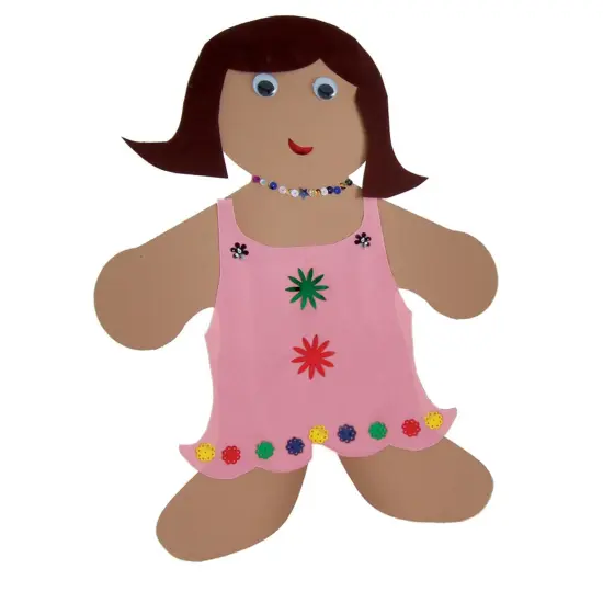 Multicultural Colors People Shape Card Stock Cut-Outs, 16" Me Kid, 24 Per Pack, 2 Packs {1}