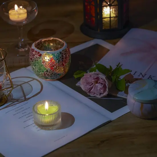 Tea Light Candle Cups, 50Pcs Clear Polycarbonate Plastic Empty Tealight Mold Tin Container with 50Pcs Tealight Candle Wicks (Circle) {5}