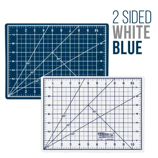 9" x 12" Self-Healing Cutting Mat 5-Ply (2 Pack) - Double-Sided White/Blue Craft Mat, Non-Slip Cutting Mats for Crafts, Sewing, Quilting, Scrapbooking {3}