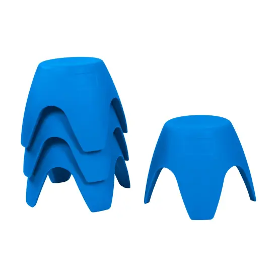 Ayana Stool Set, Flexible Seating, 4-Pack Blue {1}