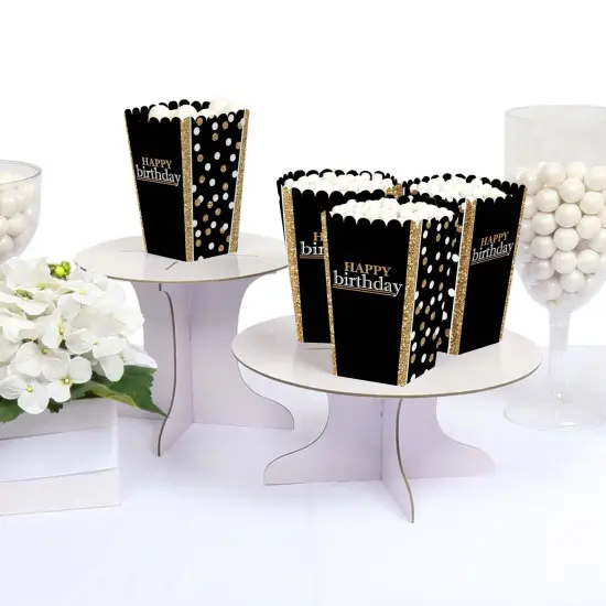 Big Dot of Happiness Adult Happy Birthday - Gold - Birthday Party Favor Popcorn Treat Boxes - Set of 12 {4}