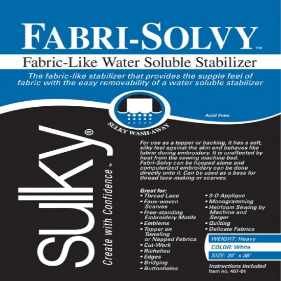 Sulky Fabri-Solvy Soluble Stabilizer-20"X36" {1}