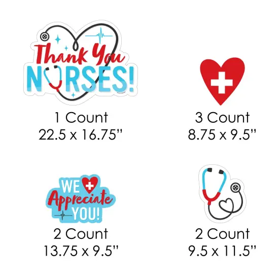 Big Dot of Happiness Thank You Nurses - Yard Sign and Outdoor Lawn Decorations - Nurse Appreciation Week Yard Signs - Set of 8 {7}
