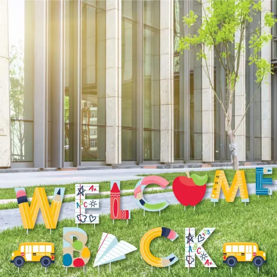 Big Dot of Happiness Back to School - Yard Sign Outdoor Lawn Decorations - First Day of School Classroom Yard Signs - Welcome Back {3}
