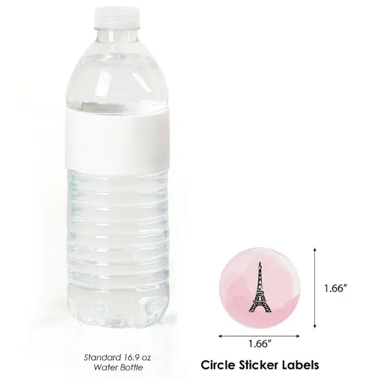Big Dot of Happiness Paris, Ooh La La - Paris Themed Baby Shower or Birthday Party Circle Sticker Labels - 24 Count {4}