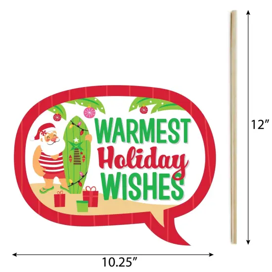 Big Dot of Happiness Funny Tropical Christmas - Beach Santa Holiday Party Photo Booth Props Kit - 10 Piece {6}