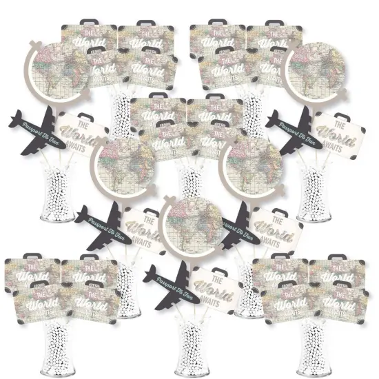 Big Dot of Happiness World Awaits - Travel Themed Party Centerpiece Sticks - Showstopper Table Toppers - 35 Pieces {1}