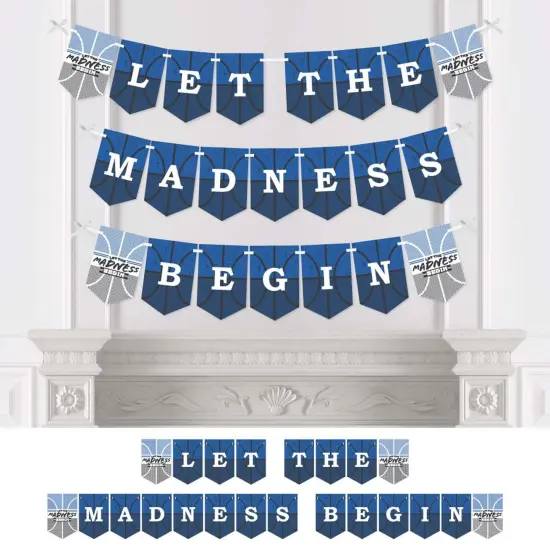 Big Dot of Happiness Blue Basketball - Let The Madness Begin - College Basketball Party Bunting Banner - Party Decorations - Let The Madness Begin {1}