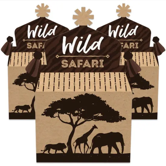Big Dot of Happiness Wild Safari - Treat Box Party Favors - African Jungle Adventure Birthday Party or Baby Shower Goodie Gable Boxes - Set of 12 {3}