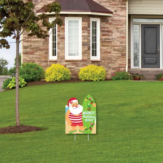 Big Dot of Happiness Tropical Christmas - Outdoor Lawn Sign - Beach Santa Holiday Party Yard Sign - 1 Piece {4}