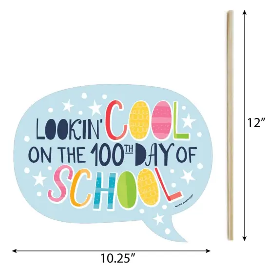 Big Dot of Happiness Funny Happy 100th Day of School - 100 Days Party Photo Booth Props Kit - 10 Piece {6}