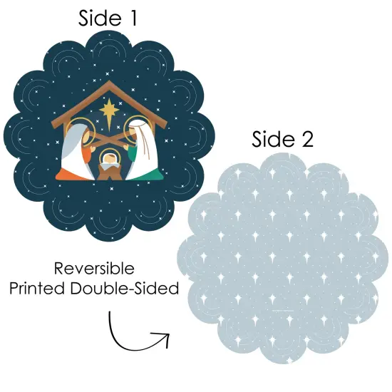 Big Dot of Happiness Holy Nativity - Manger Scene Religious Christmas Round Table Decorations - Paper Chargers - Place Setting For 12 {4}