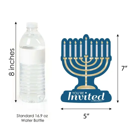 Big Dot of Happiness Happy Hanukkah - Shaped Fill-in Invitations - Chanukah Invitation Cards with Envelopes - Set of 12 {6}