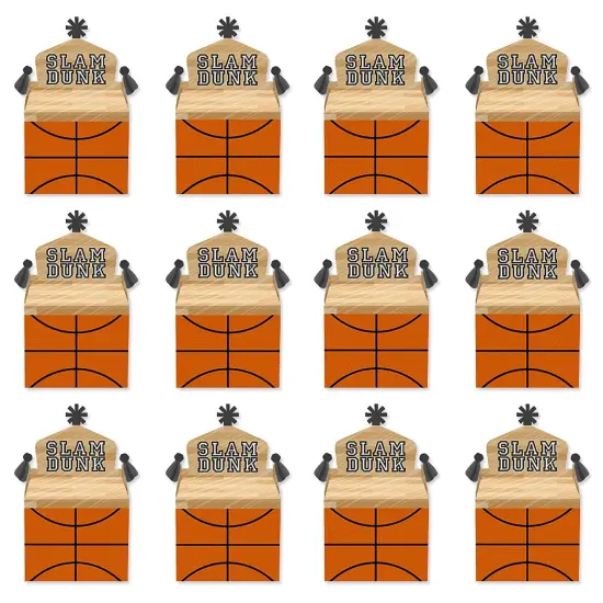 Big Dot of Happiness Nothin' but Net - Basketball - Treat Box Party Favors - Baby Shower or Birthday Party Goodie Gable Boxes - Set of 12 {6}