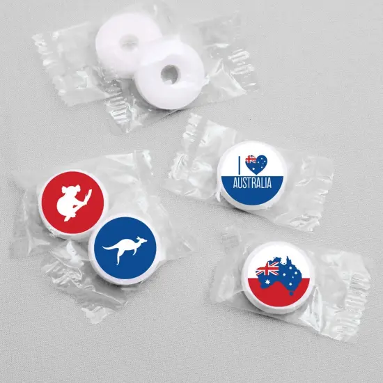 Big Dot of Happiness Australia Day - G'Day Mate Aussie Party Round Candy Sticker Favors - Labels Fits Chocolate Candy (1 sheet of 108) {4}