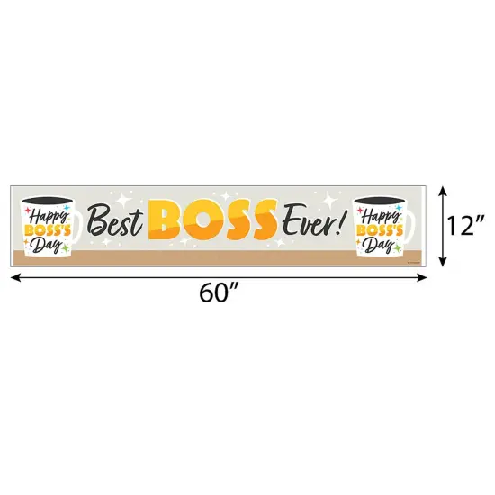 Big Dot of Happiness Happy Boss's Day - Best Boss Ever Decorations Party Banner {3}