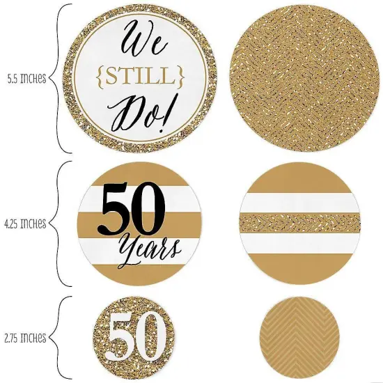 Big Dot of Happiness We Still Do - 50th Wedding Anniversary Giant Circle Confetti - Anniversary Party Decorations - Large Confetti 27 Count {3}