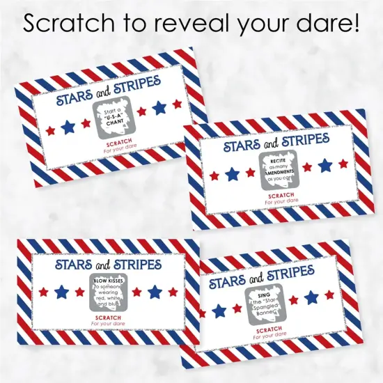 Big Dot of Happiness 4th of July - Independence Day Party Game Scratch Off Dare Cards - 22 Count {4}
