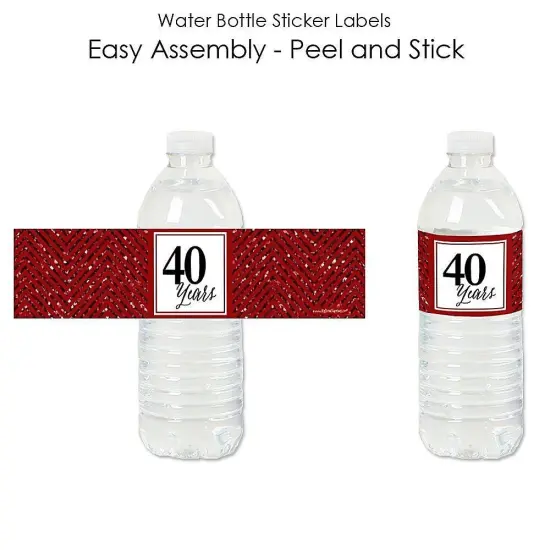 Big Dot of Happiness We Still Do - 40th Wedding Anniversary - Anniversary Party Water Bottle Sticker Labels - Set of 20 {3}
