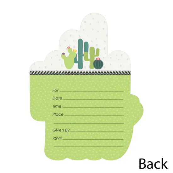 Big Dot of Happiness Prickly Cactus Party - Shaped Fill-in Invitations - Fiesta Party Invitation Cards with Envelopes - Set of 12 {4}