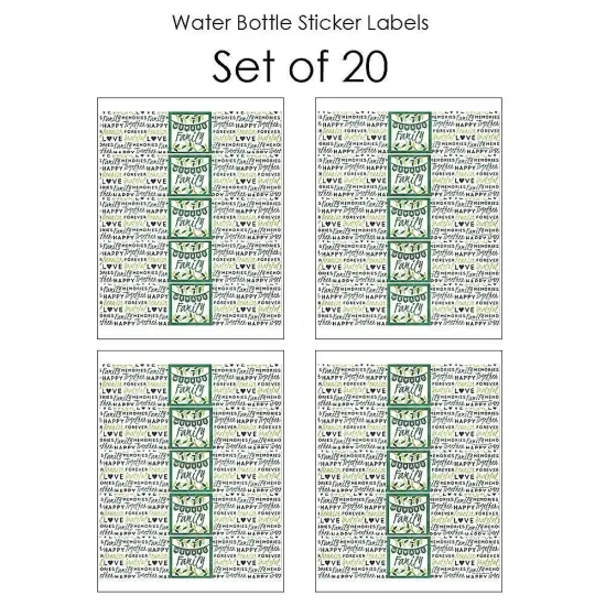 Big Dot of Happiness Family Tree Reunion - Family Gathering Party Water Bottle Sticker Labels - Set of 20 {4}