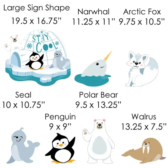 Big Dot of Happiness Arctic Polar Animals - Yard Sign and Outdoor Lawn Decorations - Winter Baby Shower or Birthday Party Yard Signs - Set of 8 {7}
