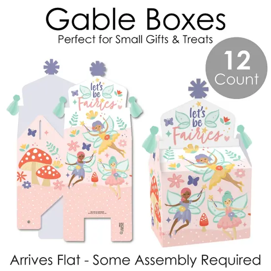 Big Dot of Happiness Let's Be Fairies - Treat Box Party Favors - Fairy Garden Birthday Party Goodie Gable Boxes - Set of 12 {7}