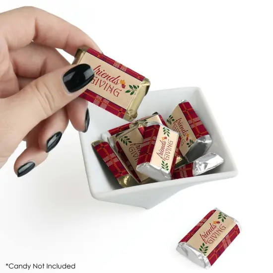 Big Dot of Happiness Friends Thanksgiving Feast - Mini Candy Bar Wrapper Stickers - Friendsgiving Small Favors - 40 Count {3}